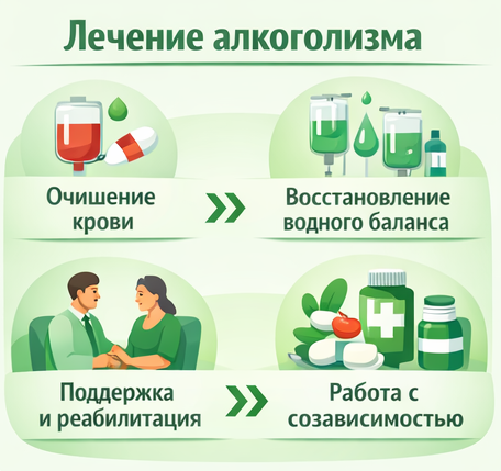 лечение алкоголизма в Реже этапы